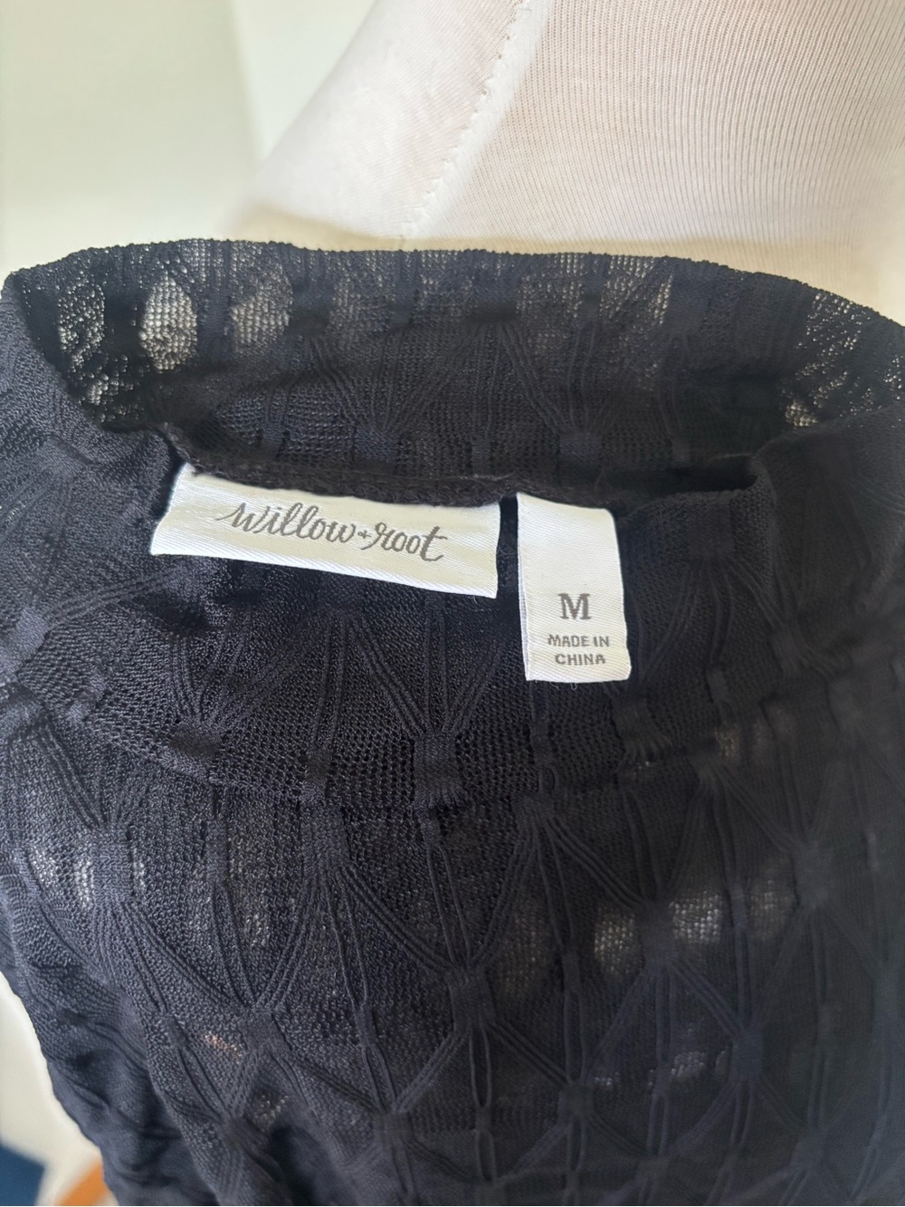 Willow + Root Sheer Black Long-Sleeve Lace Top MEDIUM - Picture 5 of 6